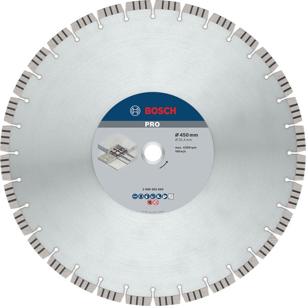 Bosch PRO Concrete Diamanttrennscheibe 450 x 25,4 mm - 2608602660