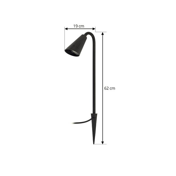 Lindby Außenleuchte Sorvete (Modern) in Schwarz aus Aluminium (1 flammig, GU10) - Erdspießleuchte außen