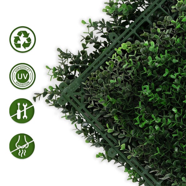 FLOORDIREKT Pflanzenwand - Buxus - Kunstpflanzenwand zur Dekoration - 50 x 50 cm