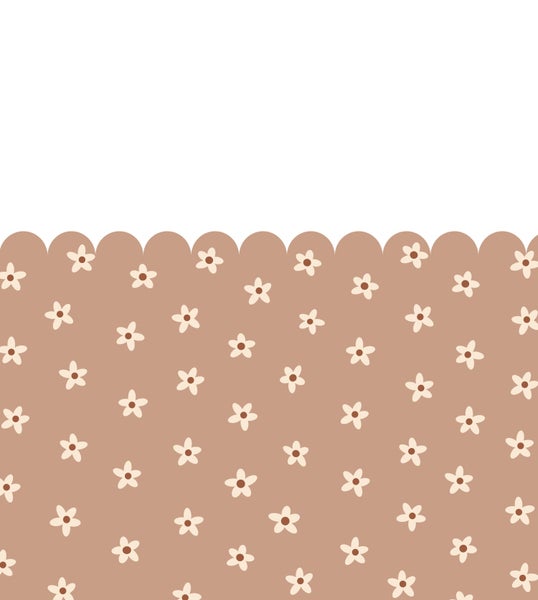 Dekoratives Papier mit Blumenmuster und Wellenkante