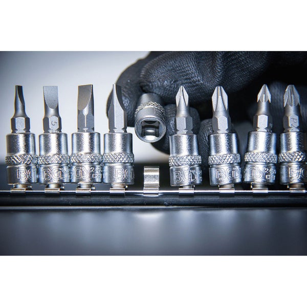 BGS Bit-Einsatz-Satz Antrieb Innenvierkant 6,3 mm (1/4) Schlitz, Kreuzschlitz PH, Kreuzschlitz PZ 12tlg. - 2163