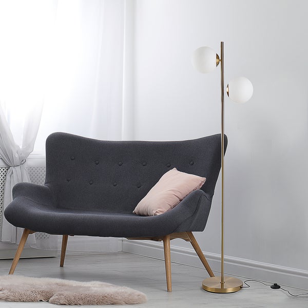 HOMCOM Stehlampe, 39 x 28 x 165cm, Stahl, Golden