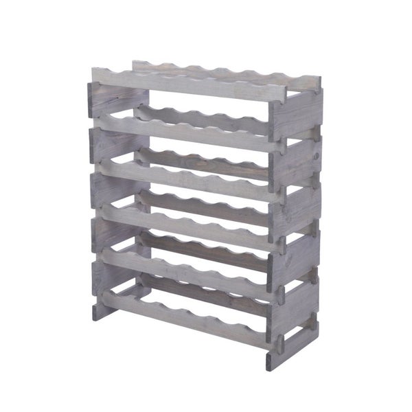 Weinregal VINOTECA FLEX PRO HxBxT 79x65x28cm 36 Flaschen auf 6 Ebenen Massives Kiefernholz Grau