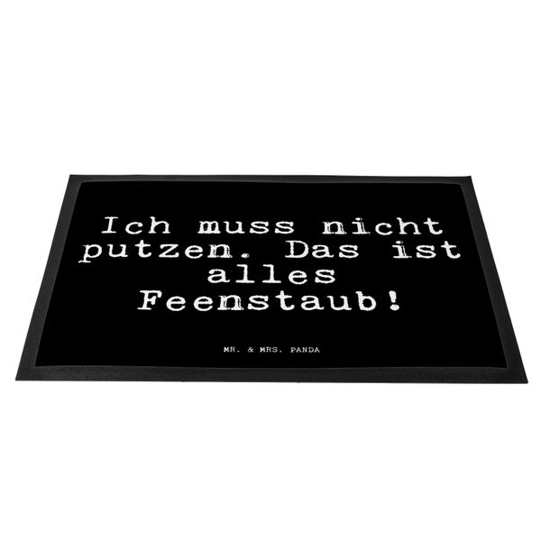 Mr. & Mrs. Panda 40 x 60 cm Fußmatte Ich muss nicht putzen.... - Schwarz