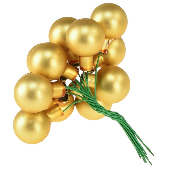 Bündel goldfarbener Christbaumkugeln