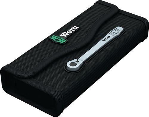 Werkzeugsatz mit Wera Logo und Zyklop Ratsche in schwarzer Tasche