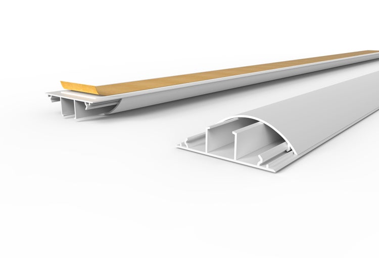 CILSON WDK7020SW Art.-Nr. 6700370 Kabelkanal 70 x 20 mm x 2.000 mm - Trittfest, selbstklebend mit Bodenbelochung, weiß RAL 9010