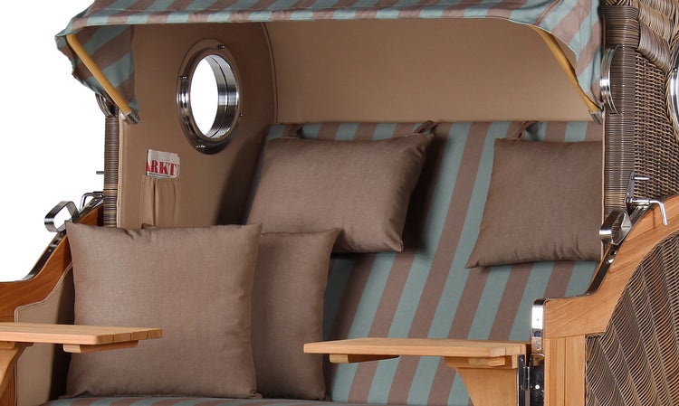 Strandkorb Rantum Grande Teak PE grey Dessin 520