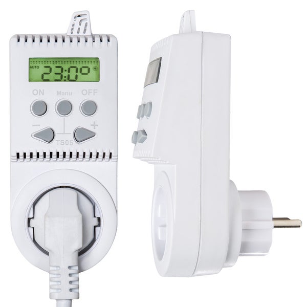 Steckdosen-Thermostat TS05 tectake  230 V / 50 Hz inklusive Frostschutzfunktion