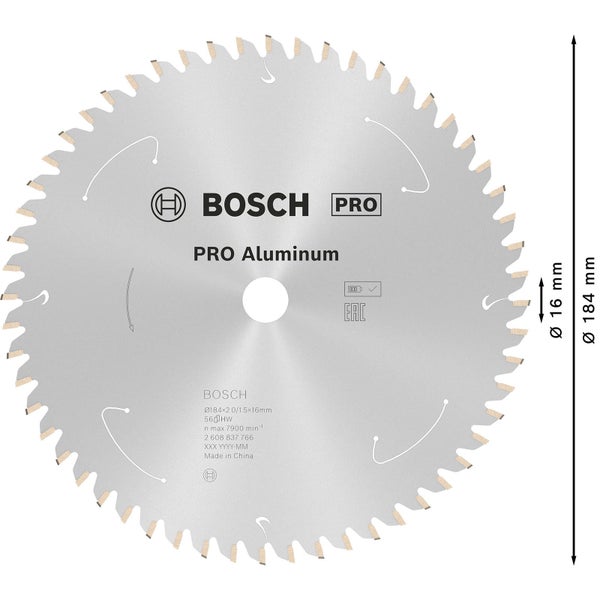 Bosch PRO Aluminium cordless Blatt für Kreissägen 184 x 2 x 16 mm - 2608837766