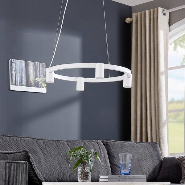 Arcchio Pendelleuchte Brinja (Modern) in Weiß aus Aluminium (4 flammig, GU10) - Deckenlampe Esstischlampe Hängelampe Hängeleuchte Wohnzimmerleuchte