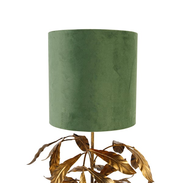 Tischleuchte mit Schirm und Blatt-Design