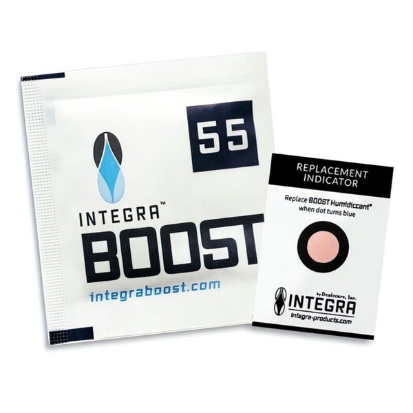 Integra Boost Feuchtigkeitsregulierer 55 Prozent inklusive Feuchtigkeitsindikator.