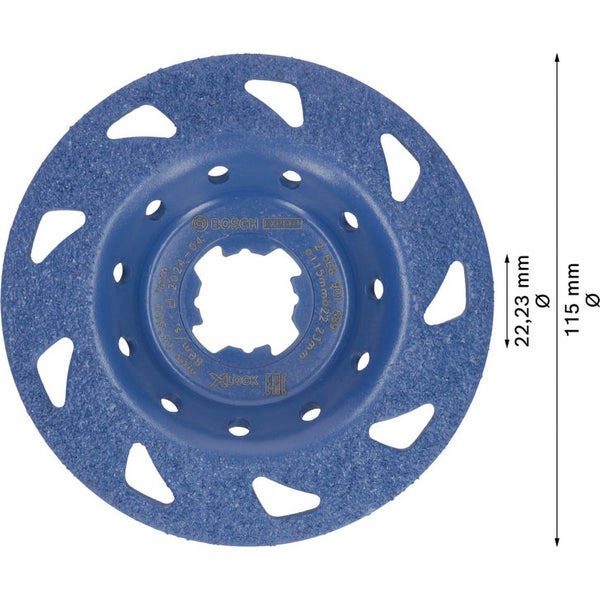 Bosch Logo. Schutzsymbole: Schutzbrille, Gehörschutz, Handschuhe und Atemschutz erforderlich. Lesen Sie die Bedienungsanleitung.