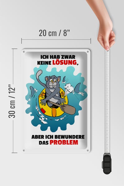 Blechschild Spruch 20x30cm Keine Lösung aber bewundere Problem