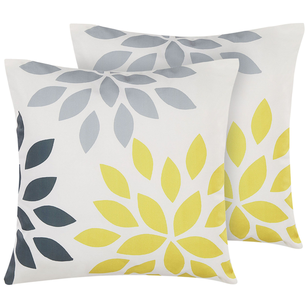 Gartenkissen 2er Set RIALE Blumenmuster 45 x 45 cm Bunt
