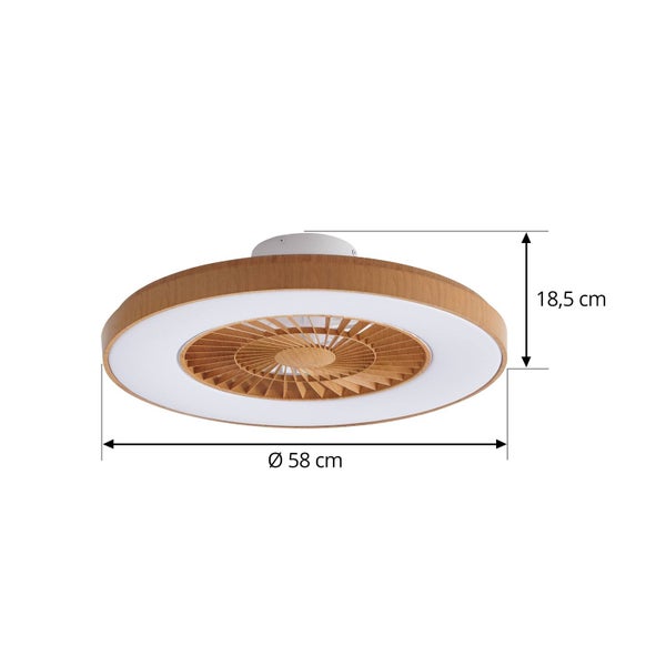 Lindby LED Deckenventilator mit Lampe Teleo dimmbar Leselampe (Modern) (1 flammig, ) - Ventilator Wohnzimmerleuchte