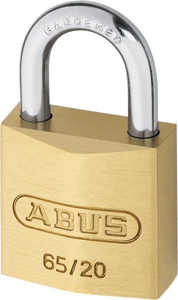 ABUS Vorhangschloss aus Messing mit gehärtetem Stahlbügel, Modell 65/20.