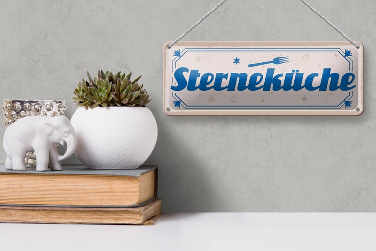 Blechschild Spruch 27x10cm Sterneküche Dekoration