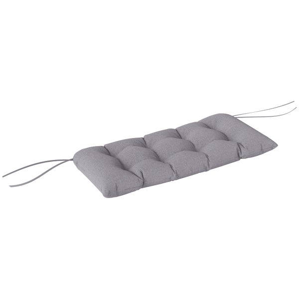 Outsunny Bankauflage 105 x 46 x 12,5 cm Bankkissen mit Bändern, Outdoor Sitzkissen, wasserabweisend Stuhlkissen UPF50+, Sitzauflage, Sitzpolster, Bankpolster für Gartenmöbel, Sitzbank, Grau