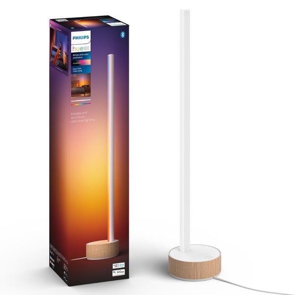 Philips Hue Bluetooth Gradient Tischleuchte Signe in Weiß und Braun 11,8W 1040lm