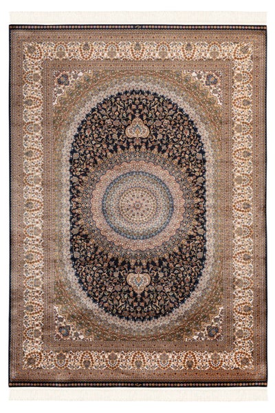 Kurzflor Teppich Afua Blau Modern, Orientalisch 160 x 230 cm