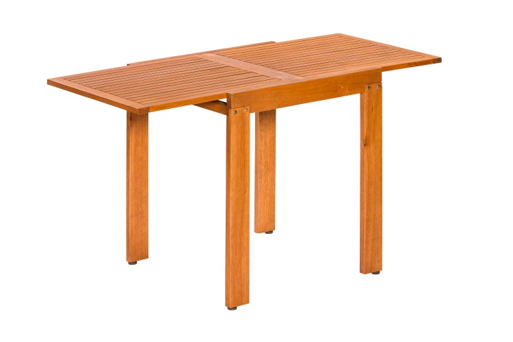 Holztisch mit ausziehbarer Tischplatte für den Garten