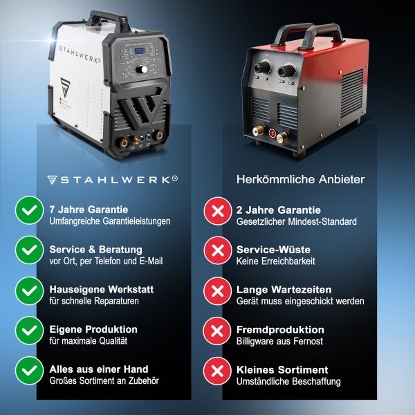 STAHLWERK Digitales Schweißgerät AC/DC WIG 200 Puls Pro IGBT Inverter 200A