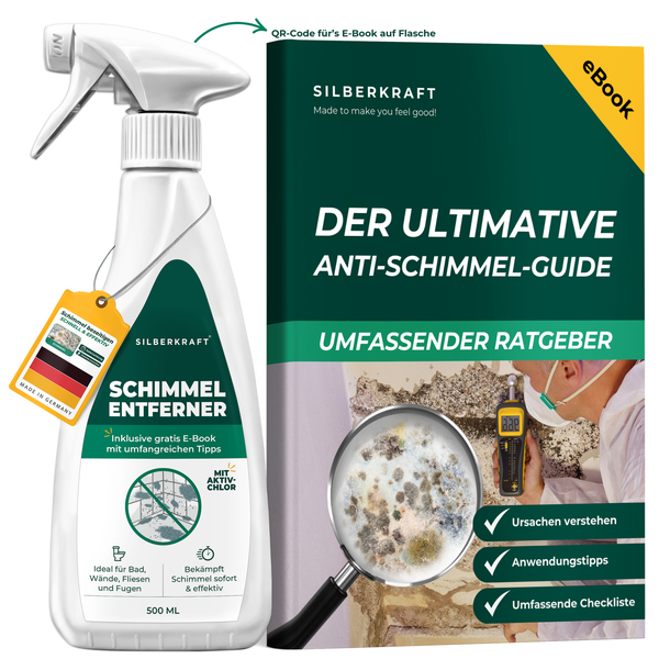 Silberkraft Schimmelentferner Sprühflasche mit E-Book-Ratgeber gegen Schimmel