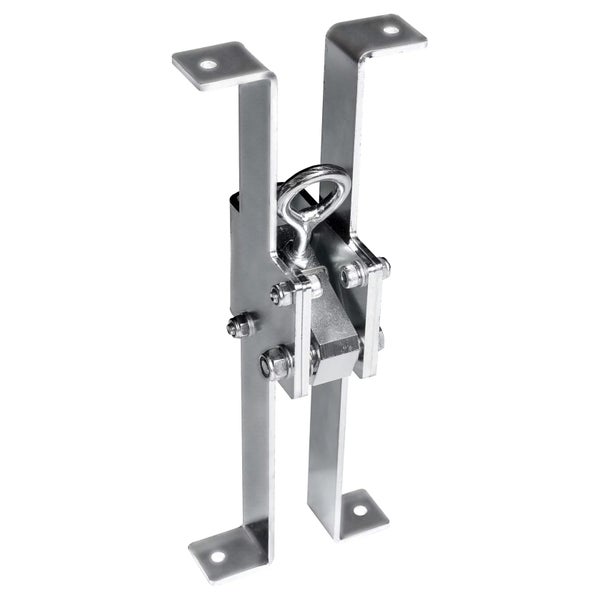 Torriegel aus Metall mit Öse und Befestigungslöchern