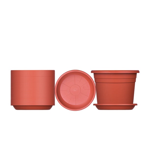 3x Blumentopf Untersetzer Ø 39 cm Farbe Terrakotta Kunststoff Blumenuntersetzer Blumentopfuntersetzer passend zu Ø 40 cm Blumentöpfen