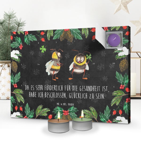 Mr. & Mrs. Panda Duftkerzen Adventskalender Hummeln Kleeblatt - Schwarz