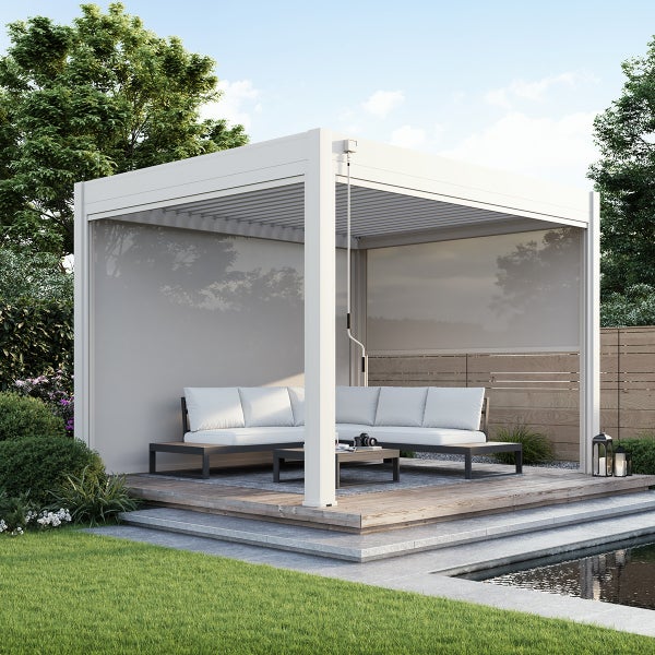 Weide Sonnenrollo für Weide Pergola 3,6 M in Weiss
