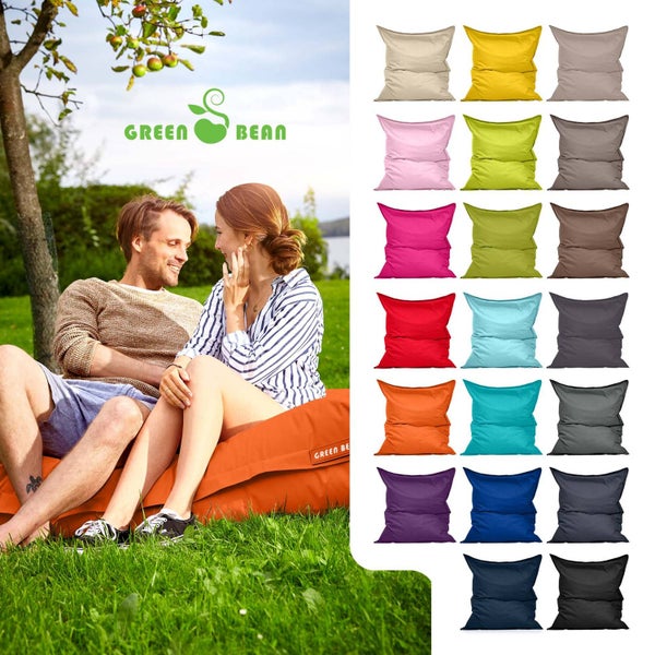 Green Bean Sitzsack XXL 140x180cm 380 Liter Kinder & Erwachsene Bean Bag EPS Perlen Füllung Riesensitzsack Groß Draußen Outdoor Liegekissen Waschbar Wetterfest Lounge Sitzkissen Bodenkissen Orange