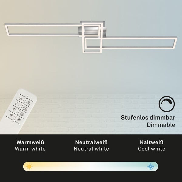 LED Deckenleuchte dimmbar Fernbedienung CCT Timer Memoryfunktion 55W Briloner