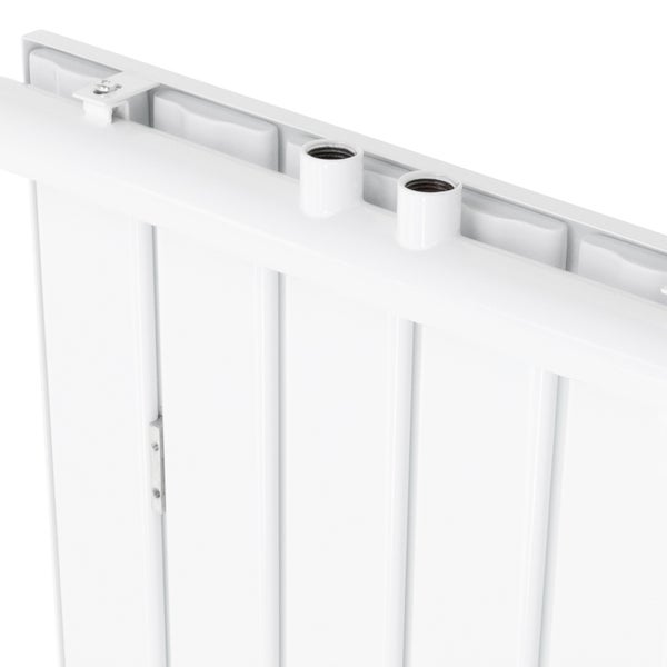 ML-Design Elektrischer Badheizkörper 1600x604mm Weiß Flach Einlagig mit Heizstab 1200W Design Heizkörper mit Mittelanschluss Vertikal Planheizkörper glatte Vorderseite Paneelheizkörper Flachheizkörper
