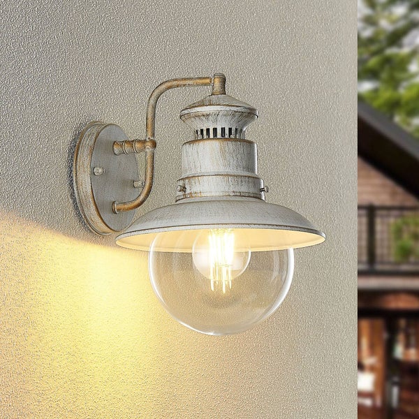 Außenwandleuchte im Vintage-Stil mit Glaskuppel