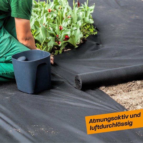 Hinrichs Unkrautvlies 50m - Gartenvlies gegen Unkraut - Unkraut Folie für Garten 50g/m²