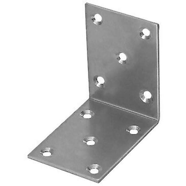 Winkelverbinder aus Metall mit mehreren Senkkopfbohrungen zur stabilen Verbindung von Holzbauteilen.