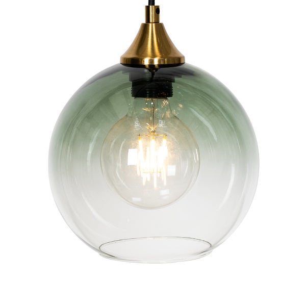 Pendelleuchte mit Glasschirm und Leuchtmittel