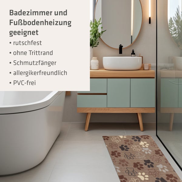 Akzente Feel Badematte mit Motiv in Braun Fußmatte 70 x 100 cm, rutschfest, saugfähig