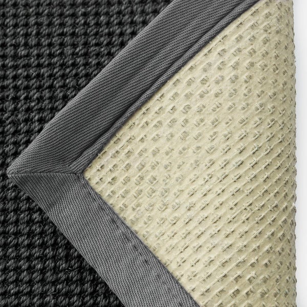 FLOORDIREKT Sisal-Teppich Tiger-Eye - aus 100% Sisal - mit Brodüre - Grau - 160 x 230 cm