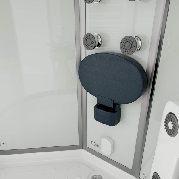 Home Deluxe - Dampfdusche WHITE PEARL - Maße 90 x 90 cm - inkl. Dampffunktion, Regendusche, Radio und Zubehör I Fertigdusche, Dusche, Duschtempel