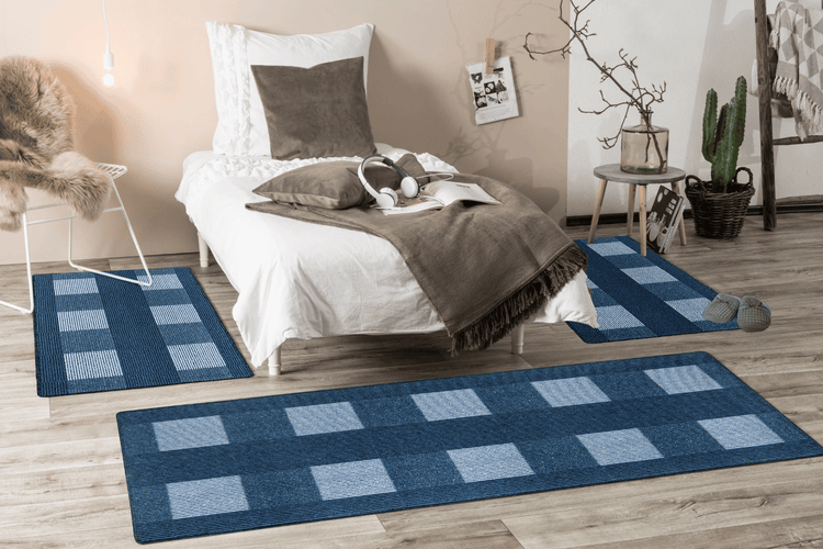 Bettumrandung Avallon 2 x 67 x 120 cm und 1 x 67 x 200 cm in Blau