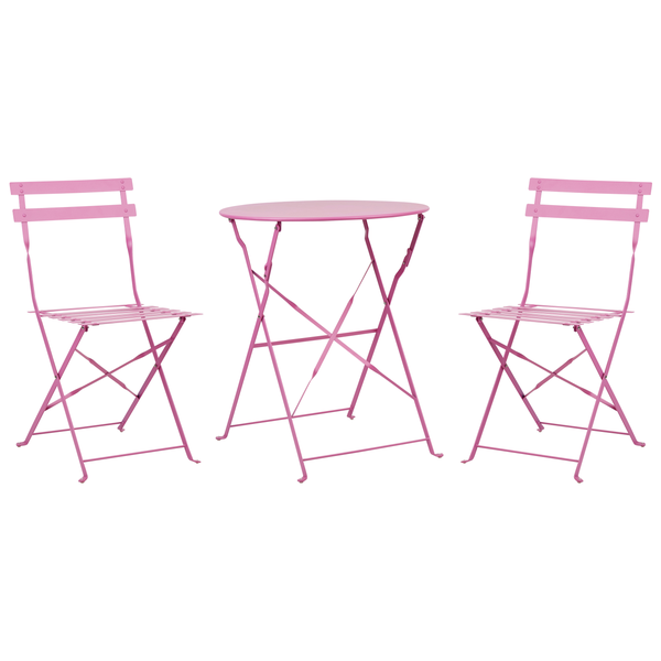 Bistro Set klappbar FIORI Metall Rosa