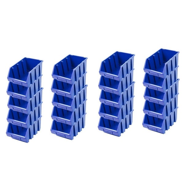 PROREGAL SuperSparSet 20x Sichtlagerbox 3 HxBxT 12,6 x 17 x 24 cm Polypropylen Blau