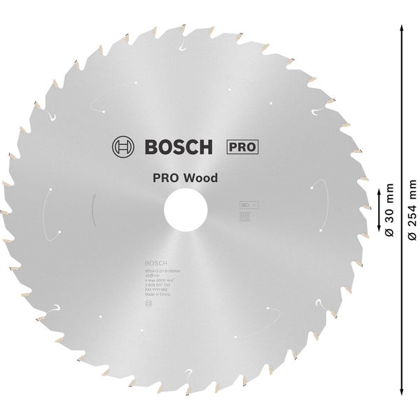 Bosch PRO Wood cordless Blatt für Kreissägen 254 x 2,2 x 30 mm - 2608837734