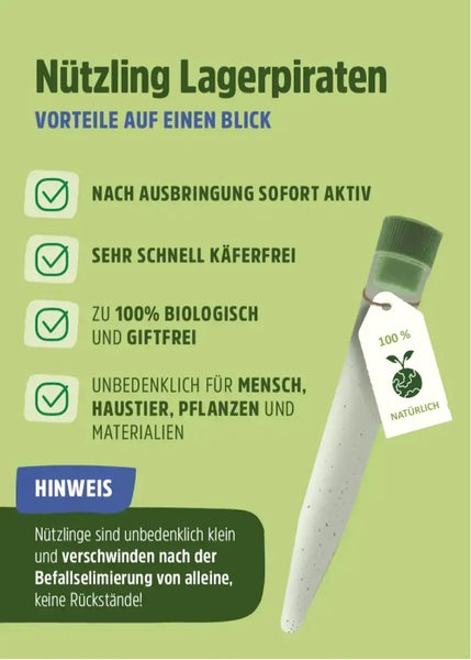 Nützling Lagerpiraten gegen Speckkäfer, Khaprakäfer und Reismehlkäfer