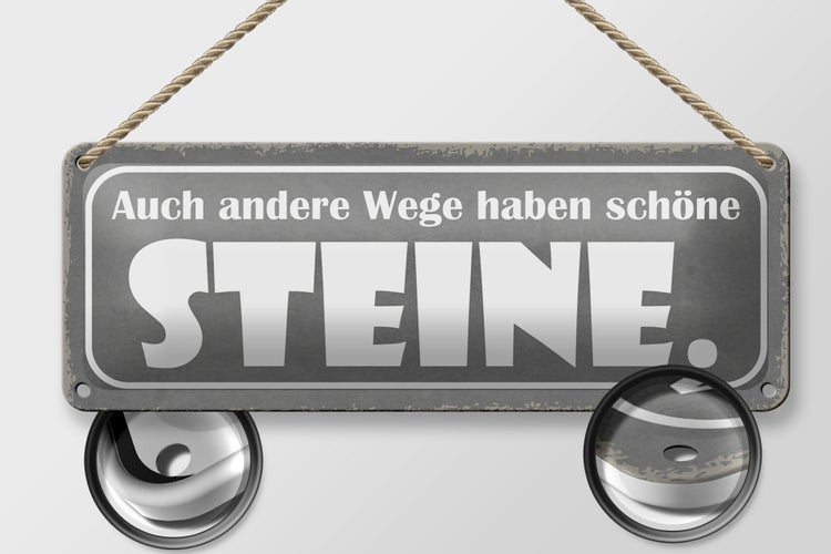 Blechschild Spruch 27x10cm auch andere Wege haben Steine Dekoration