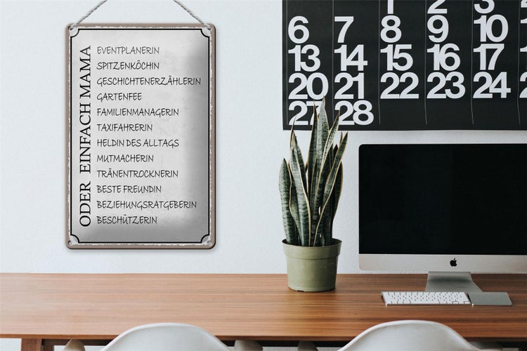 Blechschild Spruch 20x30cm Mama Familienmanagerin Freundin